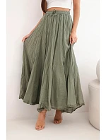 Dámska maxi bavlnená sukňa s elastickým pásom camel Dámska maxi bavlnená sukňa s elastickým pásom camel