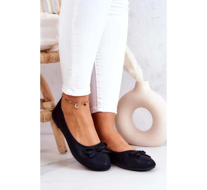 Baleriny Damskie Klasyczne Profilowana Wkładka Czarne Fimme Baleriny Damskie Klasyczne Profilowana Wkładka Czarne Fimme