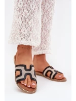 Klapki Damskie Na Płaskim Obcasie Czarne Vereya Klapki Damskie Na Płaskim Obcasie Czarne Vereya