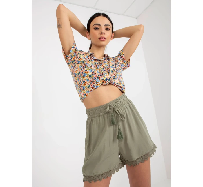 Dámske šortky D73760M62233KB khaki - FPrice