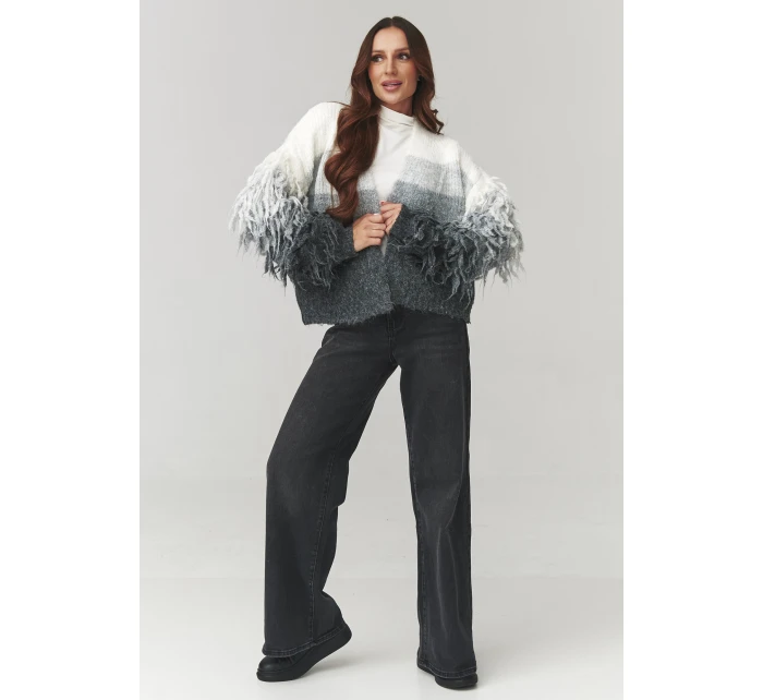 Zapínanie svetra model 220770 Makadamia