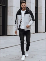 Pánska sivá zimná bunda s kapucňou FashionStreet TX4900 Pánska sivá zimná bunda s kapucňou FashionStreet TX4900
