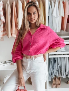 Dámske nadrozmerné mušelínové tričko MUSLINEA fuchsiová FashionStreet DY0475