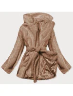 Hnědá dámská bunda s límcem model 16151689 - Ann Gissy Hnědá dámská bunda s límcem model 16151689 - Ann Gissy