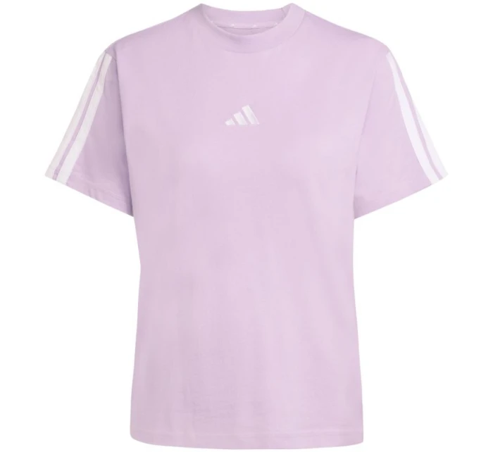 Dámske bavlnené tričko adidas Essentials 3-Stripes svetlo fialové JV7362 Dámske bavlnené tričko adidas Essentials 3-Stripes svetlo fialové JV7362
