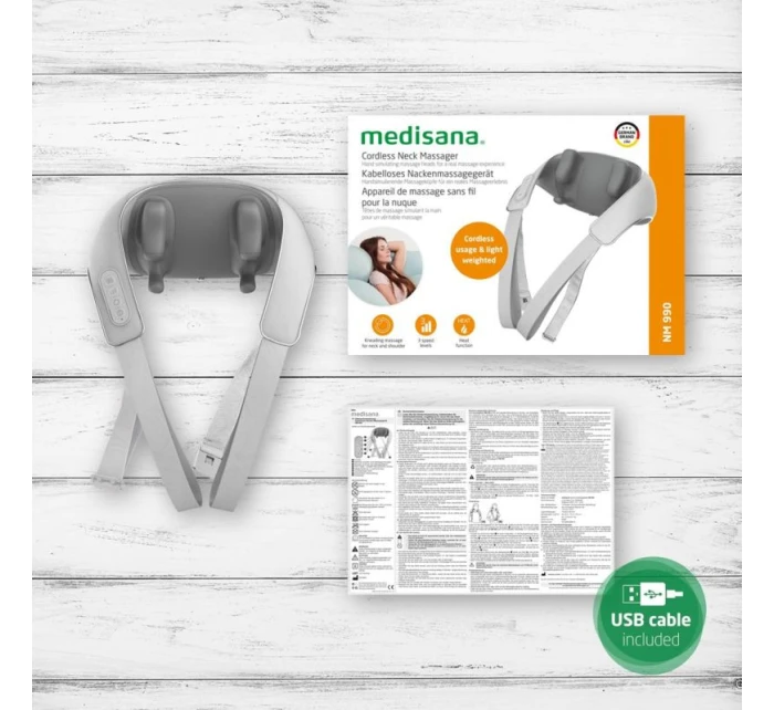Bezdrôtový masážny prístroj na krk Medisana NM 990