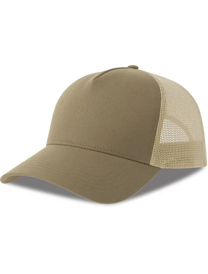 Atlantis Headwear Rapper Cotton-S 5-panelová truckerová čiapka 33.0260 khaki/stone Atlantis Headwear Rapper Cotton-S 5-panelová truckerová čiapka 33.0260 khaki/stone