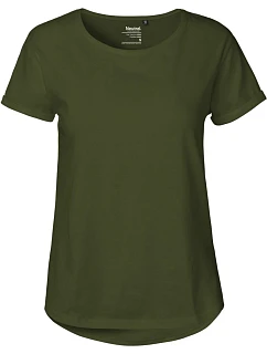 O Dámské bio tričko s ohrnutými rukávy military model 22505566 - Neutral