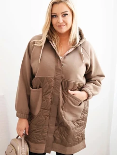 Dámska prešívaná mikina s kapucňou a veľkými vreckami Fango