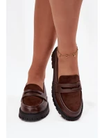Mokasyny Damskie Z Eko Skóry Czekoladowe Cailen