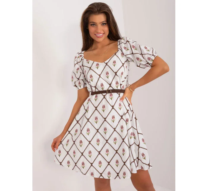 LK SK 509406 šaty.31 bielo-hnedá