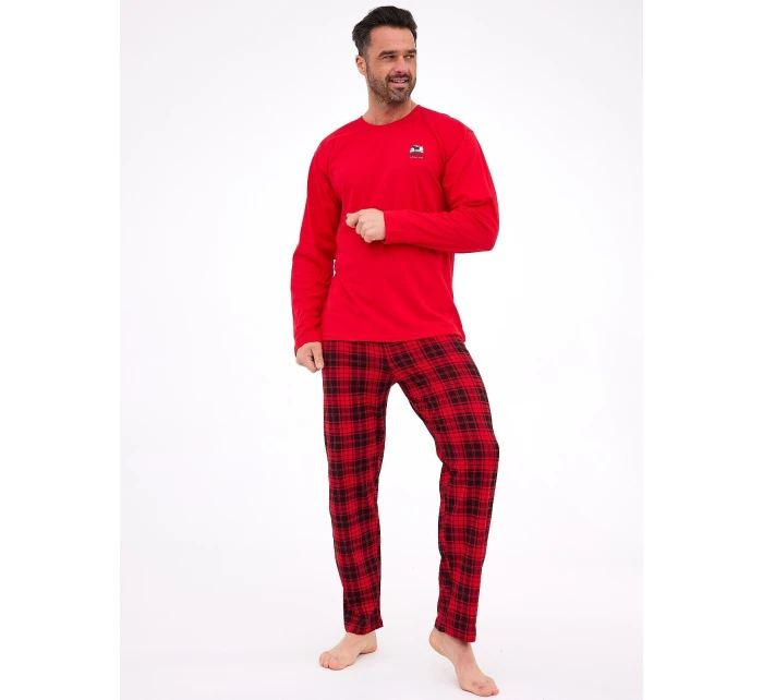 Pánské pyžamo Červená s černou model 21808574 - Cornette Pánské pyžamo Červená s černou model 21808574 - Cornette