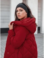 Dámská prošívaná zimní bunda s kapucí vínová Dstreet model 21994693 - FashionStreet