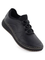 Černé dámské kožené polobotky model 21960277 - Rieker Černé dámské kožené polobotky model 21960277 - Rieker