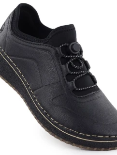 Čierne dámske kožené poltopánky Rieker 50960-00