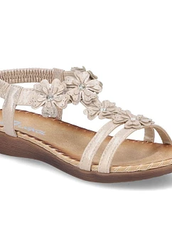 Dámské sandály model 22122405 se zlatými květy - Rieker