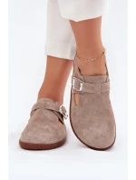 Semišové Polobotky Barefoot Dámské S Přezkou model 21703098 Béžové - Zazoo
