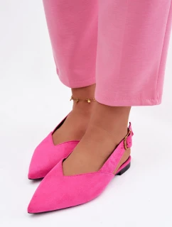 Baleríny s Zlatým Přezkou Eco Semišové Růžové Palerra