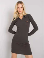 Šaty RV SK model 17462092 tmavá khaki - FPrice Šaty RV SK model 17462092 tmavá khaki - FPrice