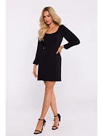 M836 Mini šaty so štvorcovým výstrihom - čierne