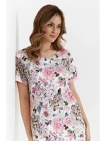 Dámske domáce šaty 476 bielo-ružové - Cana Dámske domáce šaty 476 bielo-ružové - Cana