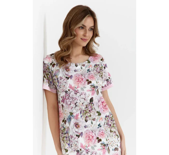 Dámske domáce šaty 476 bielo-ružové - Cana Dámske domáce šaty 476 bielo-ružové - Cana