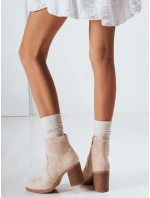 Dámské semišové béžové kozačky Dstreet model 21993975 - FashionStreet