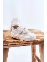 Dziecięce Skórzane Trampki Na Rzep BIG STAR KK374091 Białe Dziecięce Skórzane Trampki Na Rzep BIG STAR KK374091 Białe