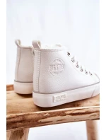 Dziecięce Wysokie Trampki Na Suwak Big Star KK374227 Białe Dziecięce Wysokie Trampki Na Suwak Big Star KK374227 Białe
