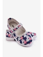 Dziecięce Baleriny W Kwiatuszki Granatowo-Szare Noah Dziecięce Baleriny W Kwiatuszki Granatowo-Szare Noah