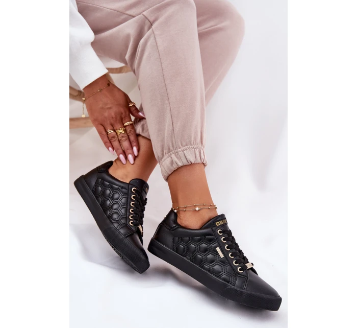 Trampki Damskie Z Eko Skóry Big Star RR274323 Czarne Trampki Damskie Z Eko Skóry Big Star RR274323 Czarne