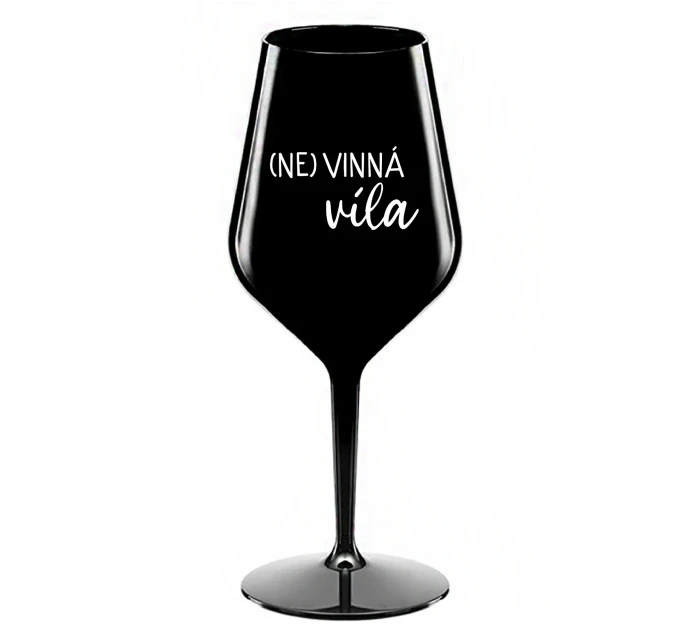 (NE)VINNÁ VÍLA - čierny nerozbitný pohár na víno 470 ml