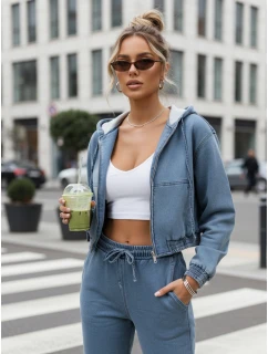 Dámsky džínsový bomber modrý FashionStreet TY5603