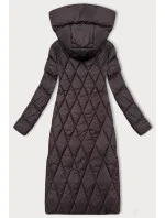 Dlhá hnedá dámska zimná bunda s kapucňou Libland (7832) Dlhá hnedá dámska zimná bunda s kapucňou Libland (7832)