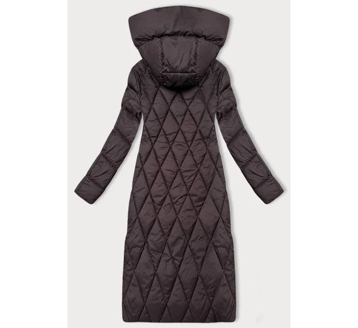 Dlhá hnedá dámska zimná bunda s kapucňou Libland (7832) Dlhá hnedá dámska zimná bunda s kapucňou Libland (7832)