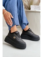 Sneakersy Sportovní Obuv Dámská Zateplená Na Masivní Podešvi Černé model 21668413 - Boto