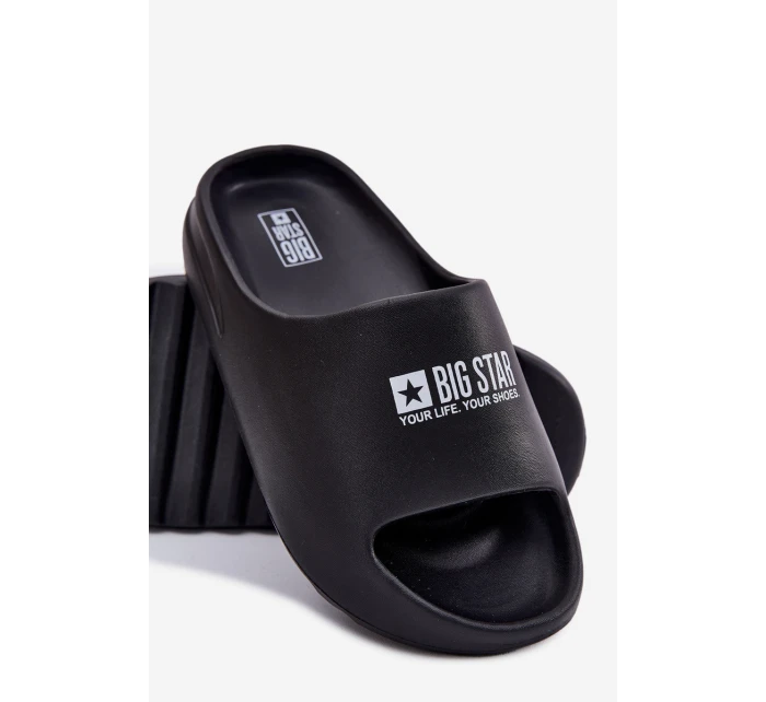 Piankowe Klapki Męskie Z Logo Big Star RR174A012 Czarne