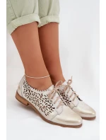 Kožené síťované dámské polobotky model 22027688 zlaté - Zazoo