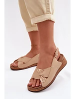 Pohodlné dámské sandály na platformě béžové model 22133232 - Boto