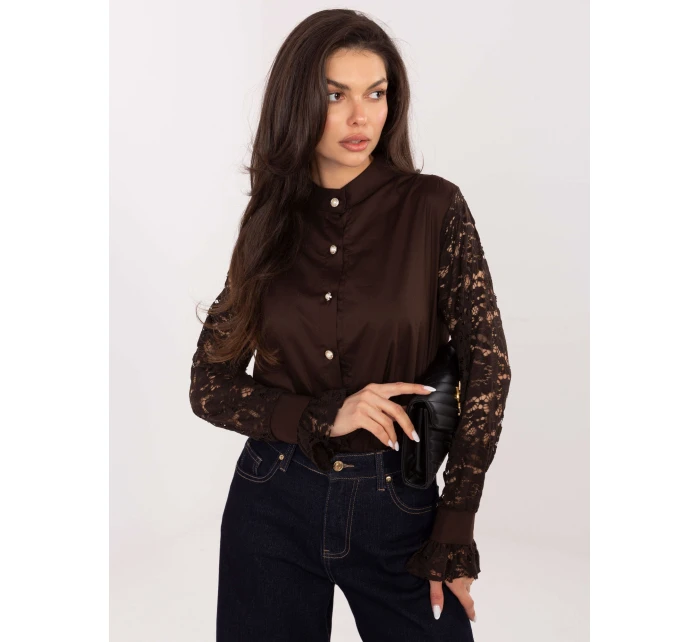 Koszula MI KS model 21817455 ciemny brązowy - FPrice Koszula MI KS model 21817455 ciemny brązowy - FPrice