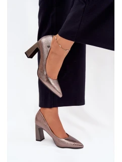 Dámské Lodičky Na Podpatku model 21704935 Grafitové - VINCEZA