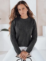 Dámsky sveter BRAVINA tmavosivý FashionStreet MY2526
