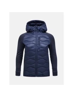 Peak Performance W Helium Down Hybrid Hood páperová bunda tmavomodrá