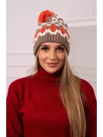 Dámska čiapka Laila K283 dark beige+ecru