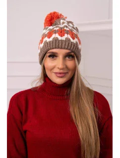 Dámska čiapka Laila K283 dark beige+ecru