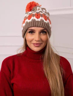 Dámska čiapka Laila K283 dark beige+ecru