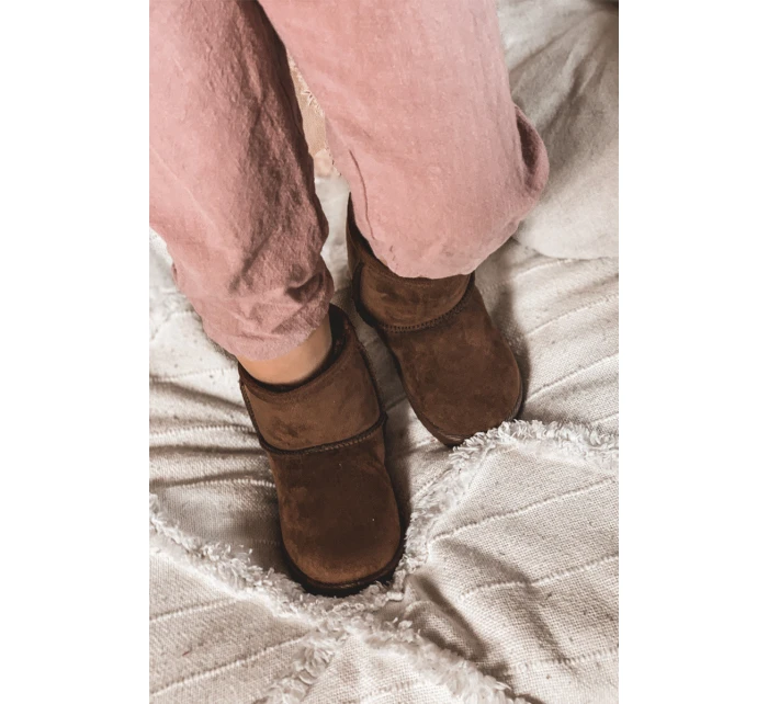 Dziecięce Ocieplane Botki Śniegowce Brązowe Gooby