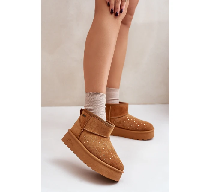 Śniegowce Ze Zdobieniem Na Platformie Big Star OO274A104 Camel Śniegowce Ze Zdobieniem Na Platformie Big Star OO274A104 Camel