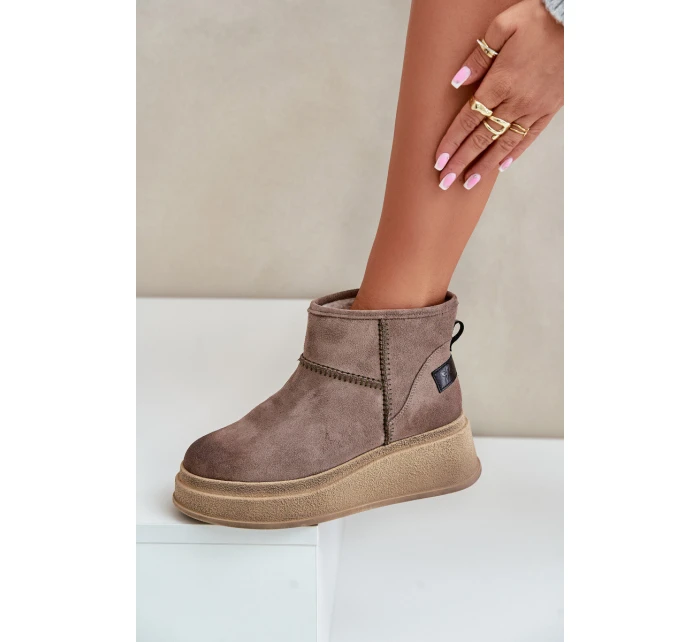 Skórzane Zamszowe Śniegowce Botki Na Platformie I Koturnie Maciejka 06769-02 Ciemnobrązowe Skórzane Zamszowe Śniegowce Botki Na Platformie I Koturnie Maciejka 06769-02 Ciemnobrązowe