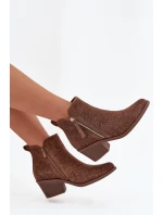 Dámské boty na podpatku model 21713523 hnědé - S.Barski